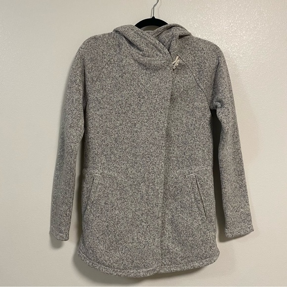 The North Face Jacket Women’s Size XS Gray Crescent Hooded Wrap Sweater Coat - Picture 6 of 17